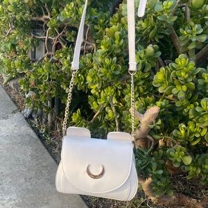 Sailor Moon White Crescent Accent Crossbody Bag Purse